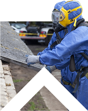 Asbestos cladding worker